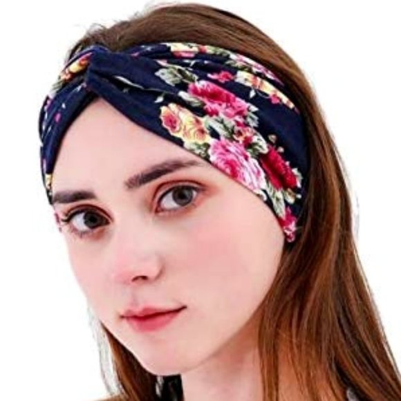 NEW Floral Printed Crisscross Head Wrap - Picture 2 of 14